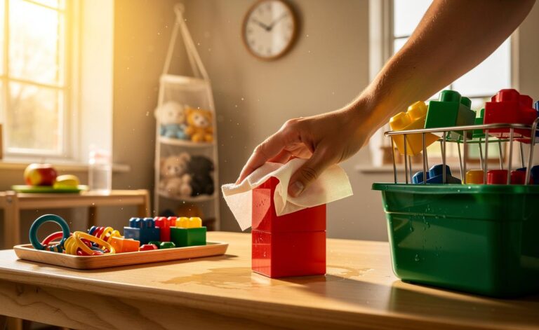 The midday wipe that sterilises toys: why timing is key to safe playthings