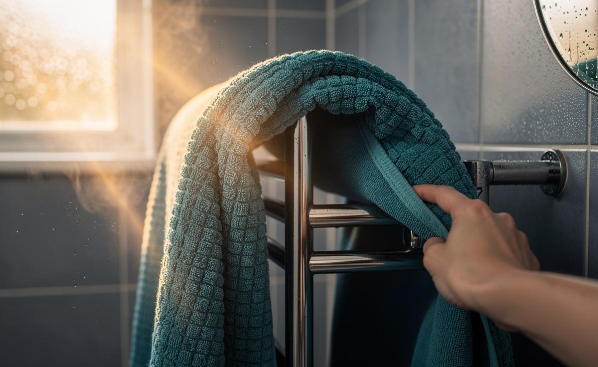 The towel tug that prevents mildew: why lifting helps towels dry better